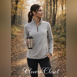 Eddie Bauer Women’s Small Gray 1/4 Zip Fleece Pullover